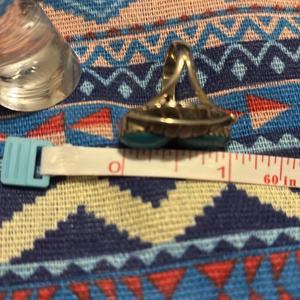 Turquoise sterling silver ring size 8 - Picture 6 of 8